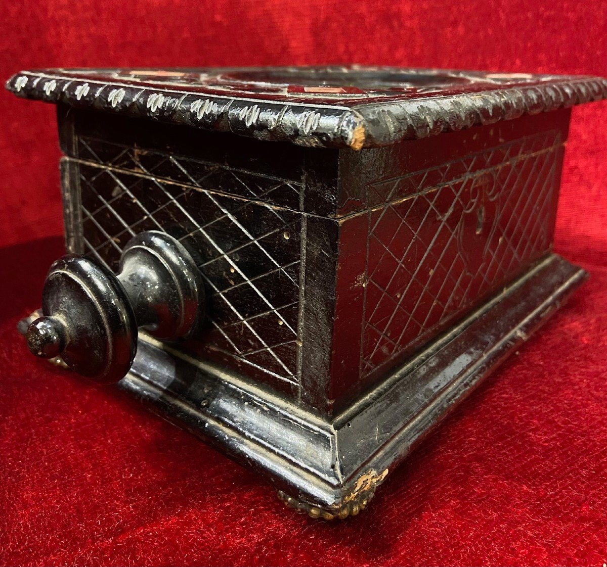 Card Game Box In Pearwood With Mother-of-pearl Inlay - Napoleon III Period-photo-4