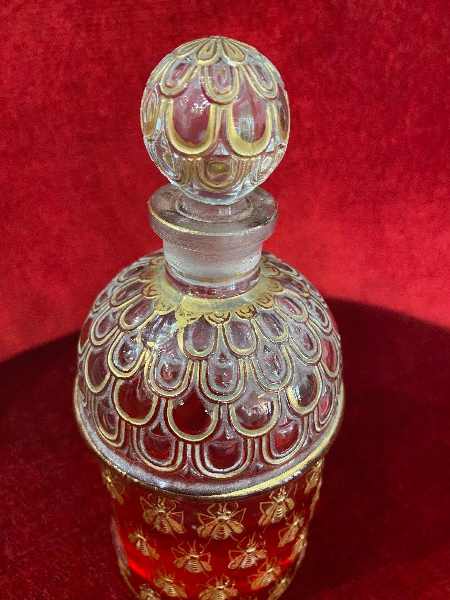 Pair Of Guerlain Bottle - Hand Painted Golden Bees With Gold Leaf With Initials - Cl-photo-1