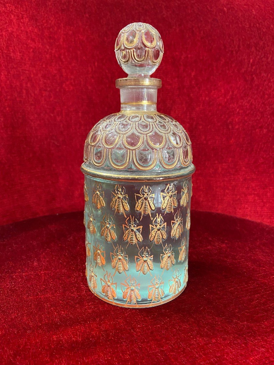 Pair Of Guerlain Bottle - Hand Painted Golden Bees With Gold Leaf With Initials - Cl-photo-4