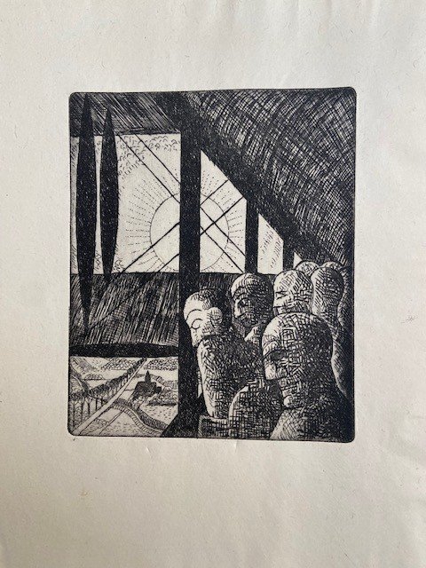 Marcel Gromaire (1892-1971) - "towards A Volatile World" - Original Etching - 1926-photo-2