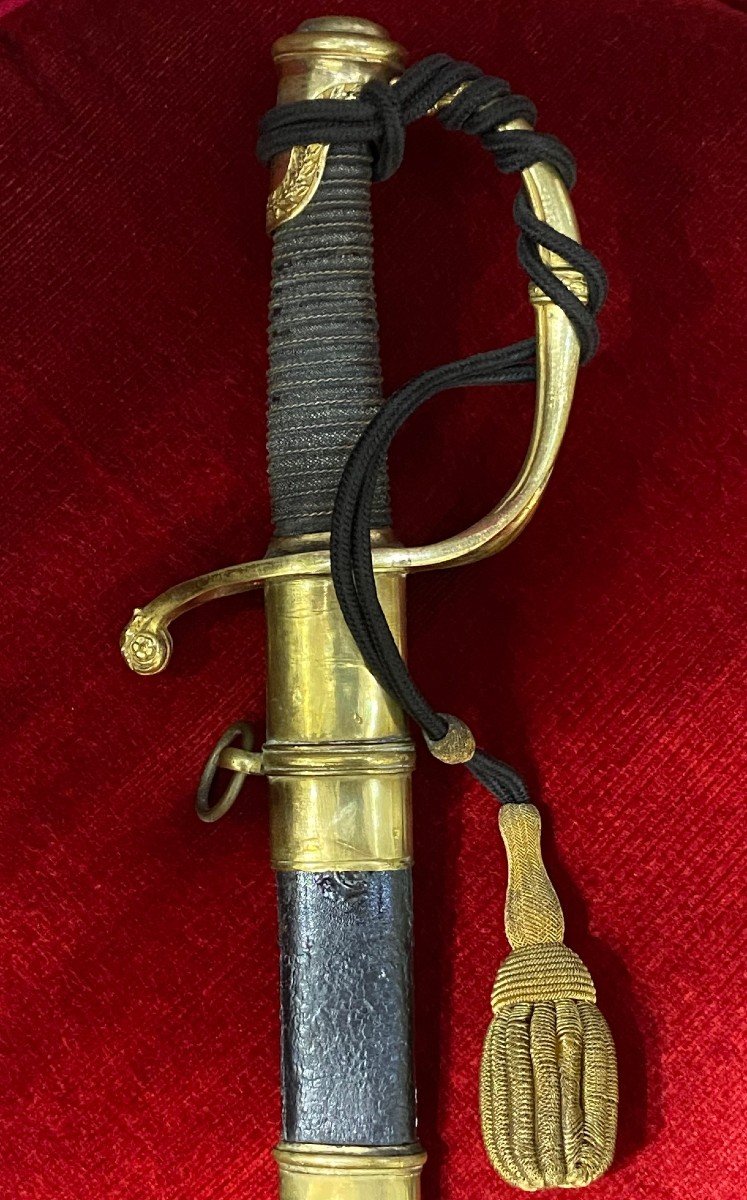 Sabre d'Officier d'Infanterie signée COULAUX ainé à Klingenthal - Circa 1850/60-photo-2