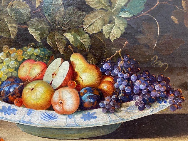 Ida Calzolari (1936- ) - Still Life With Fruits - Oil On Canvas-photo-2