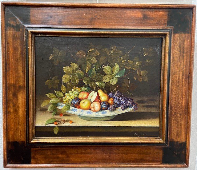 Ida Calzolari (1936- ) - Still Life With Fruits - Oil On Canvas-photo-1