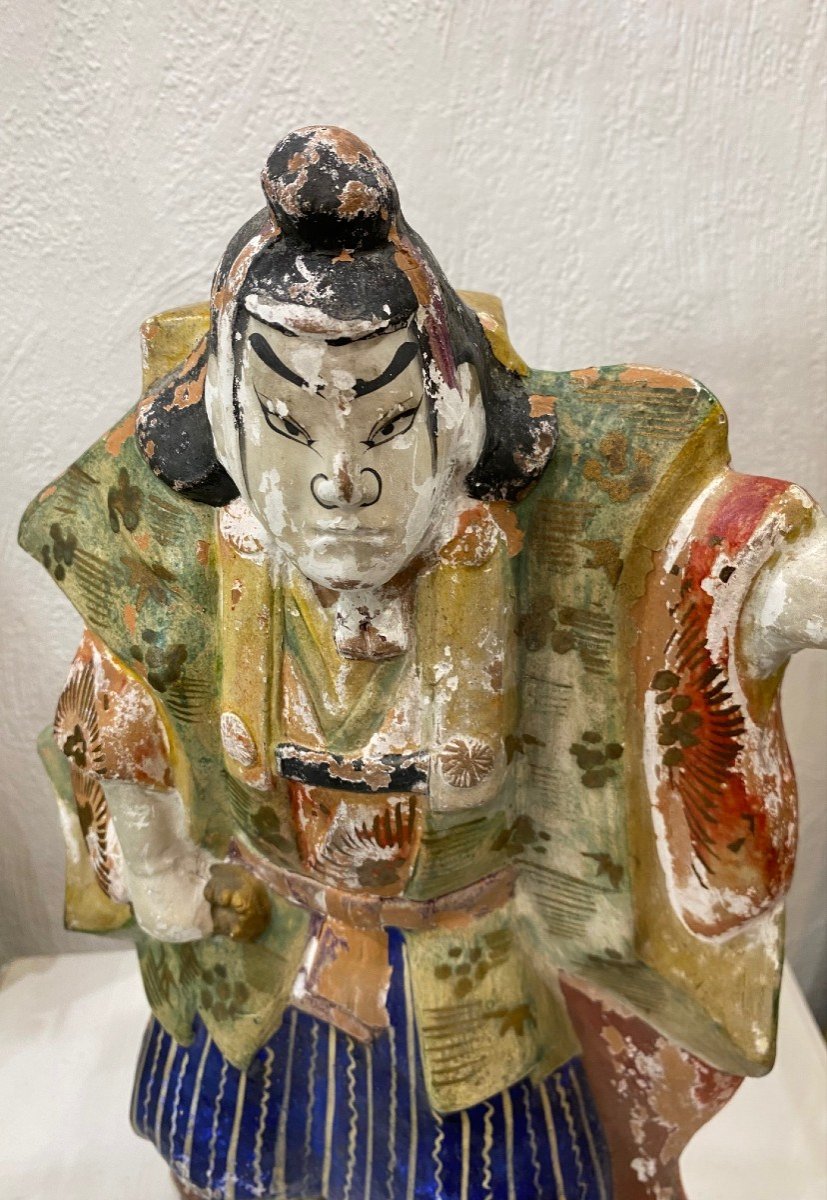 JAPON - Céramique Polychrome - Samouraï  - XIX Siècle-photo-2