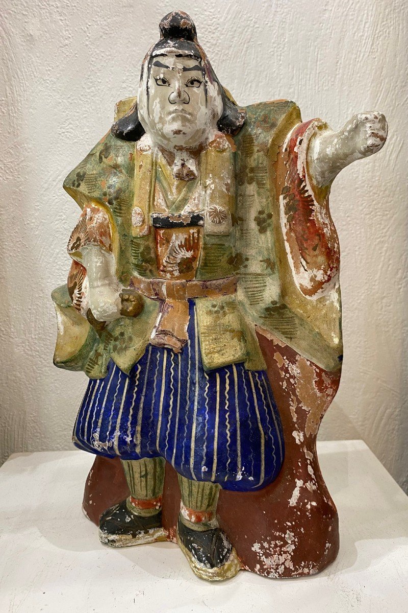 JAPON - Céramique Polychrome - Samouraï  - XIX Siècle