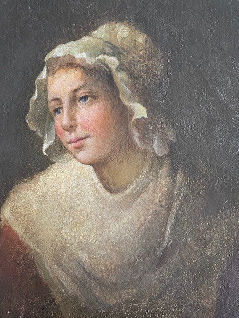 d'après Jean-Baptiste GREUZE  (1725-1805) - Jeune Fille à la coiffe en Dentelles.