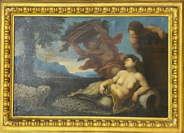 Pair Of Mythological Scenes "the Procession Of Bacchus"-surroundings By Domenico Piola 