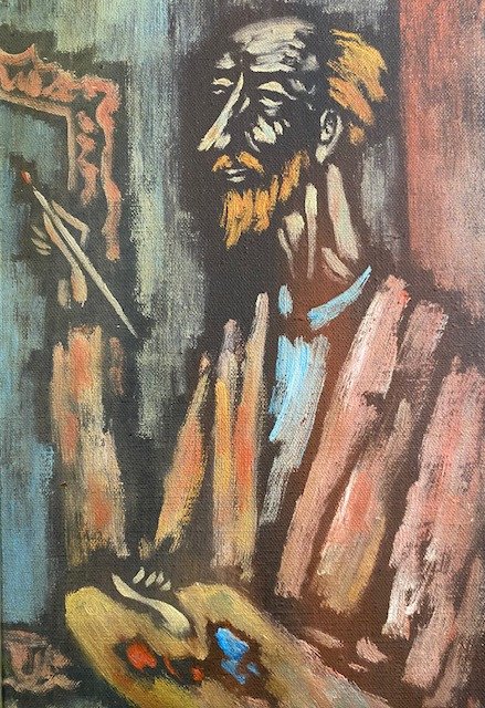 Autoportrait Par Vytautas KASIULIS (1918-1995) -Ecole de PARIS