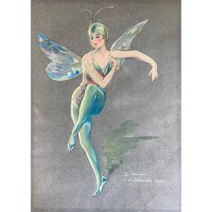 L. Guasqui- Ballet - La Sylphide - Gouache signé et daté 1932