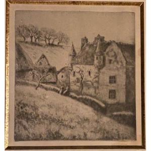 Camille Pissaro (1830-1903) - The Farm At Christmas (osny) - Etching - 1884