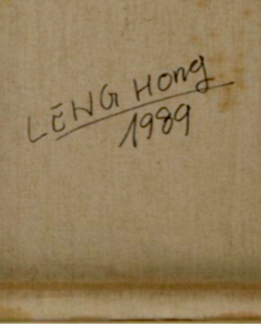 Leng Hong: Oil On Canvas Signed-photo-6