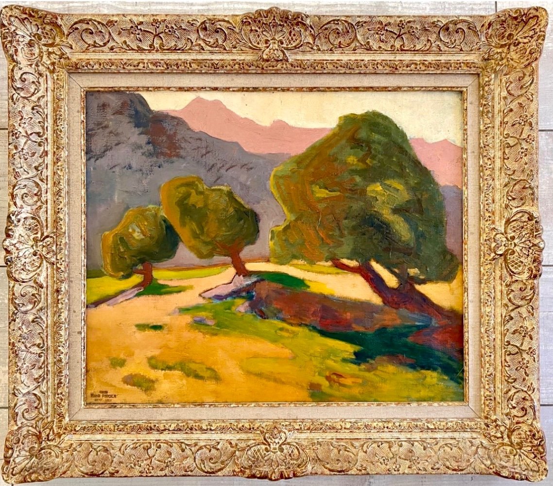 René Pirola (1879-1912)  Les Oliviers En Provence (c1900)