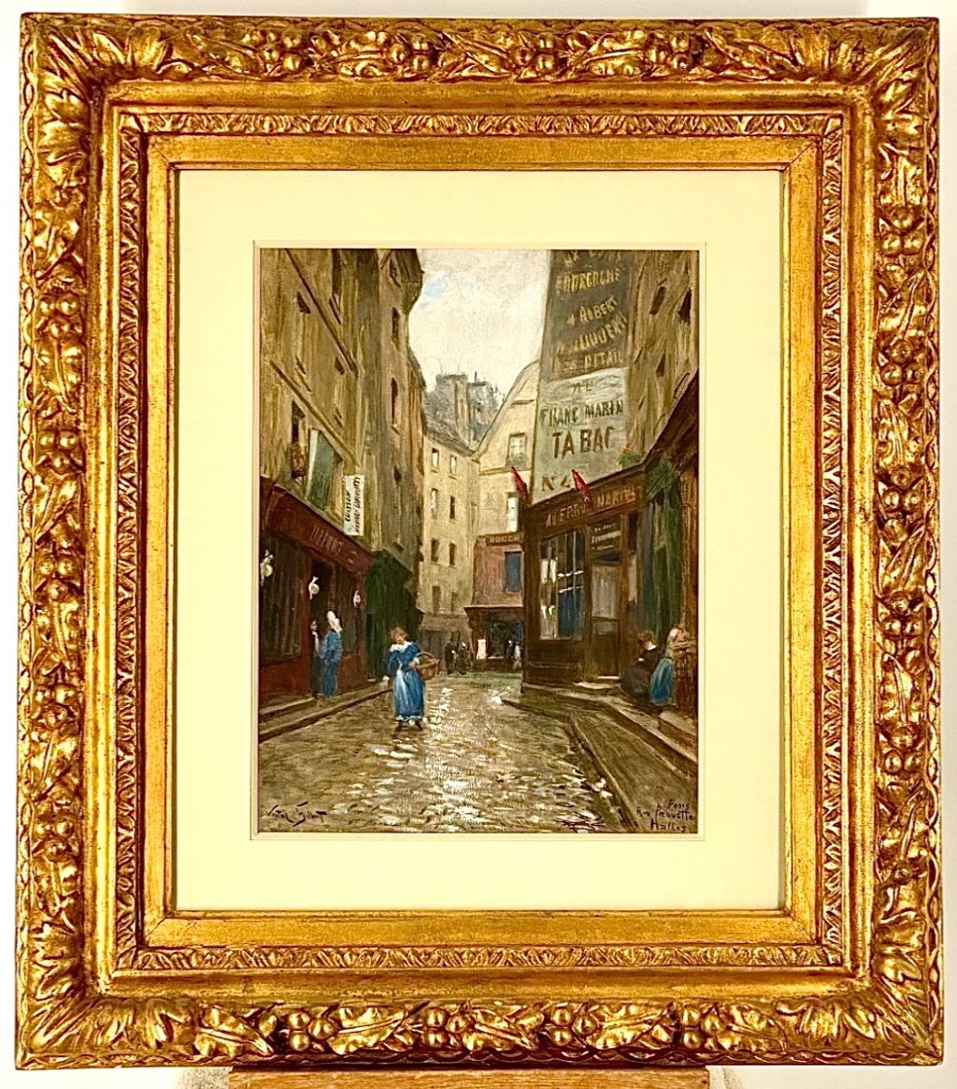 Victor Gabriel Gilbert (1847 - 1935) Paris Les Halles Signed -photo-4