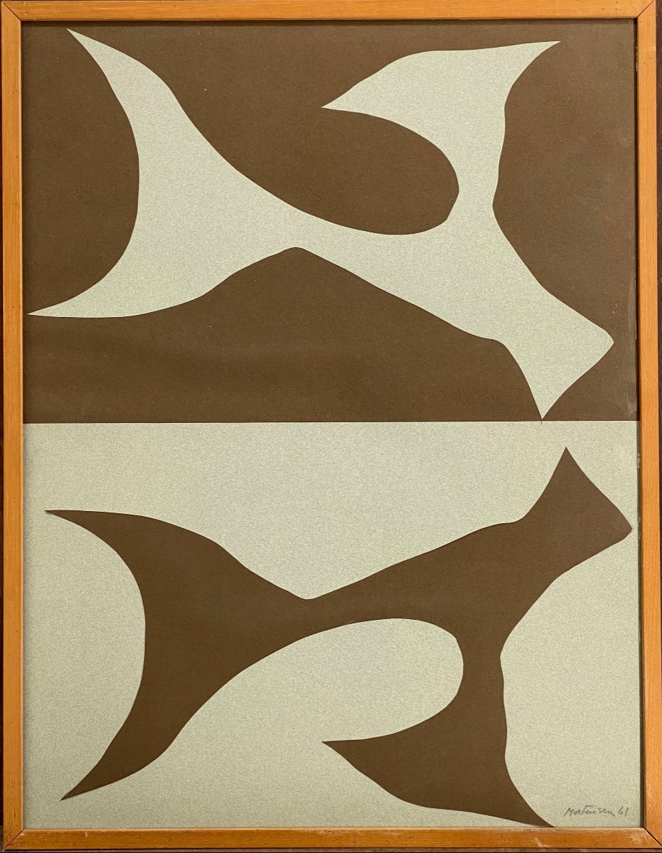 Richard Mortensen (1910-1993) œuvre Originale Signée Et Datée 1961 