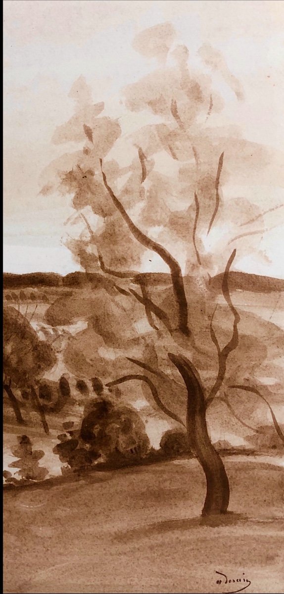 André Derain (1880 - 1954): Beautiful Signed Brown Ink -photo-3