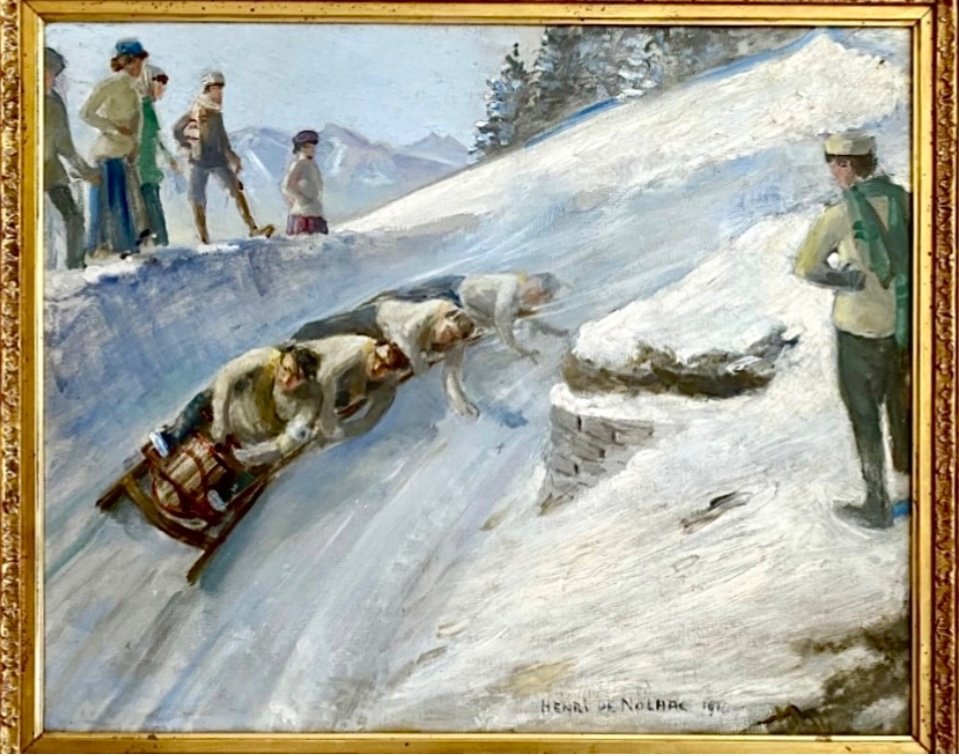 Henri De Nolhac (1884 - 1948)  La Course De Bobsleigh 1916 -photo-1