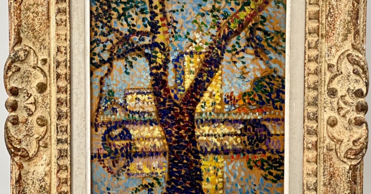 Ernest Lucien Bonnotte (1874 - 1954) Pointillist Landscape - Oil On Panel Signed -photo-3