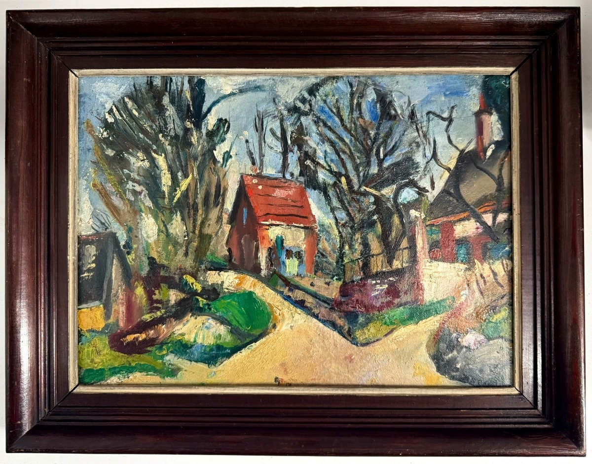 François Desnoyer (1895 - 1972) Huile Sur Panneau De Bois Signée -photo-3