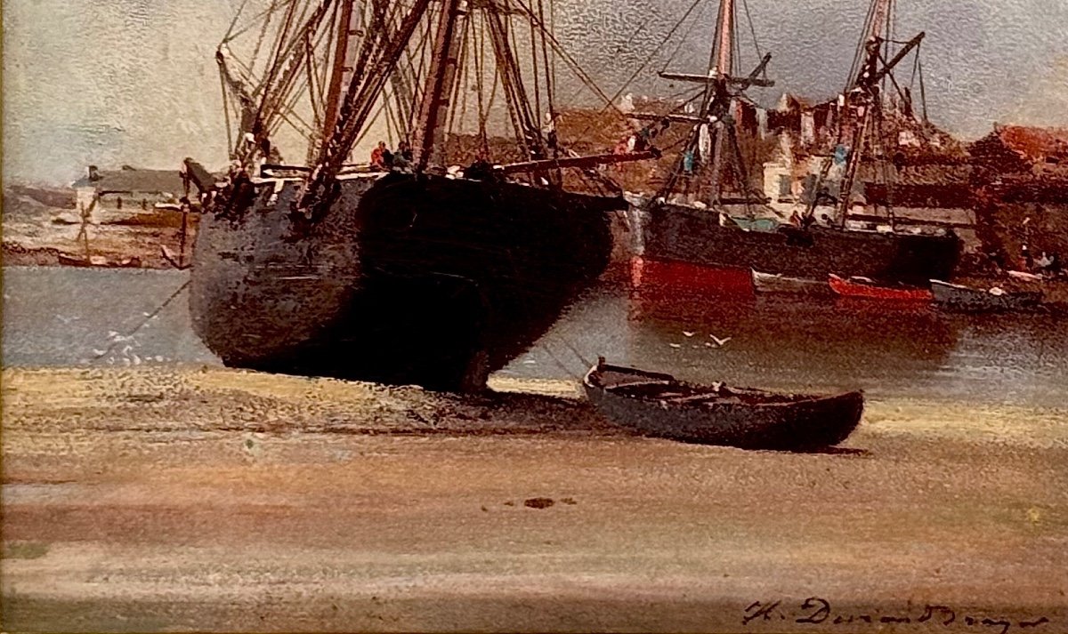 Jean-baptiste Henri Durand-brager (1814 - 1879)  Bateaux Au Port -photo-2