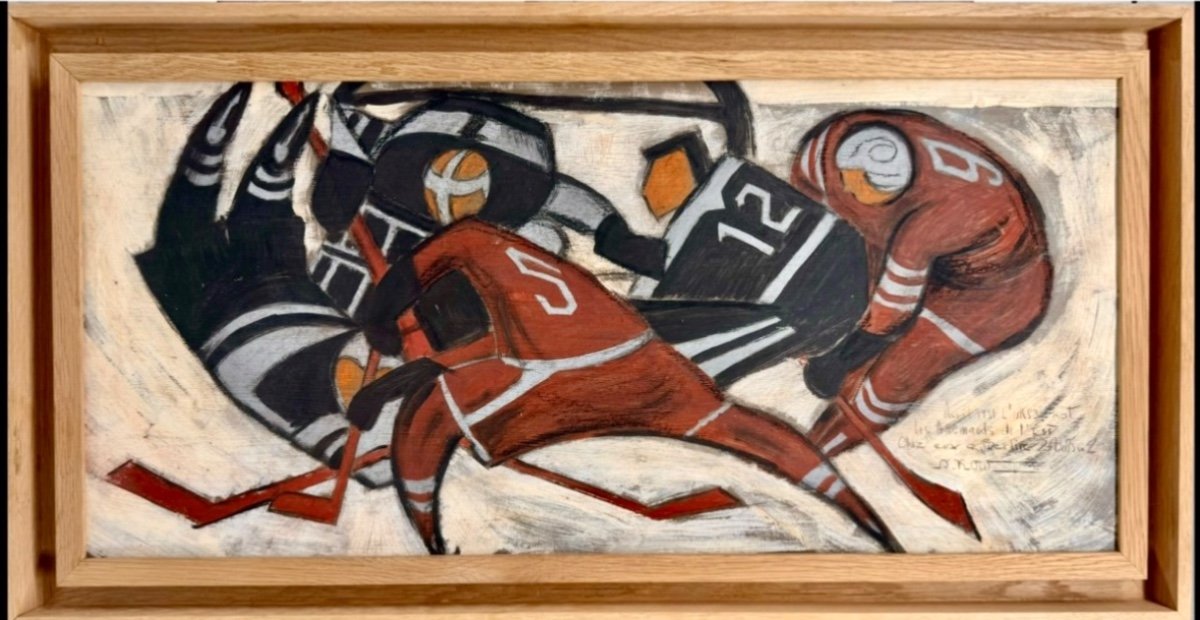 Alexis Kow (1901-1978) Ice Hockey Match 1951-photo-4