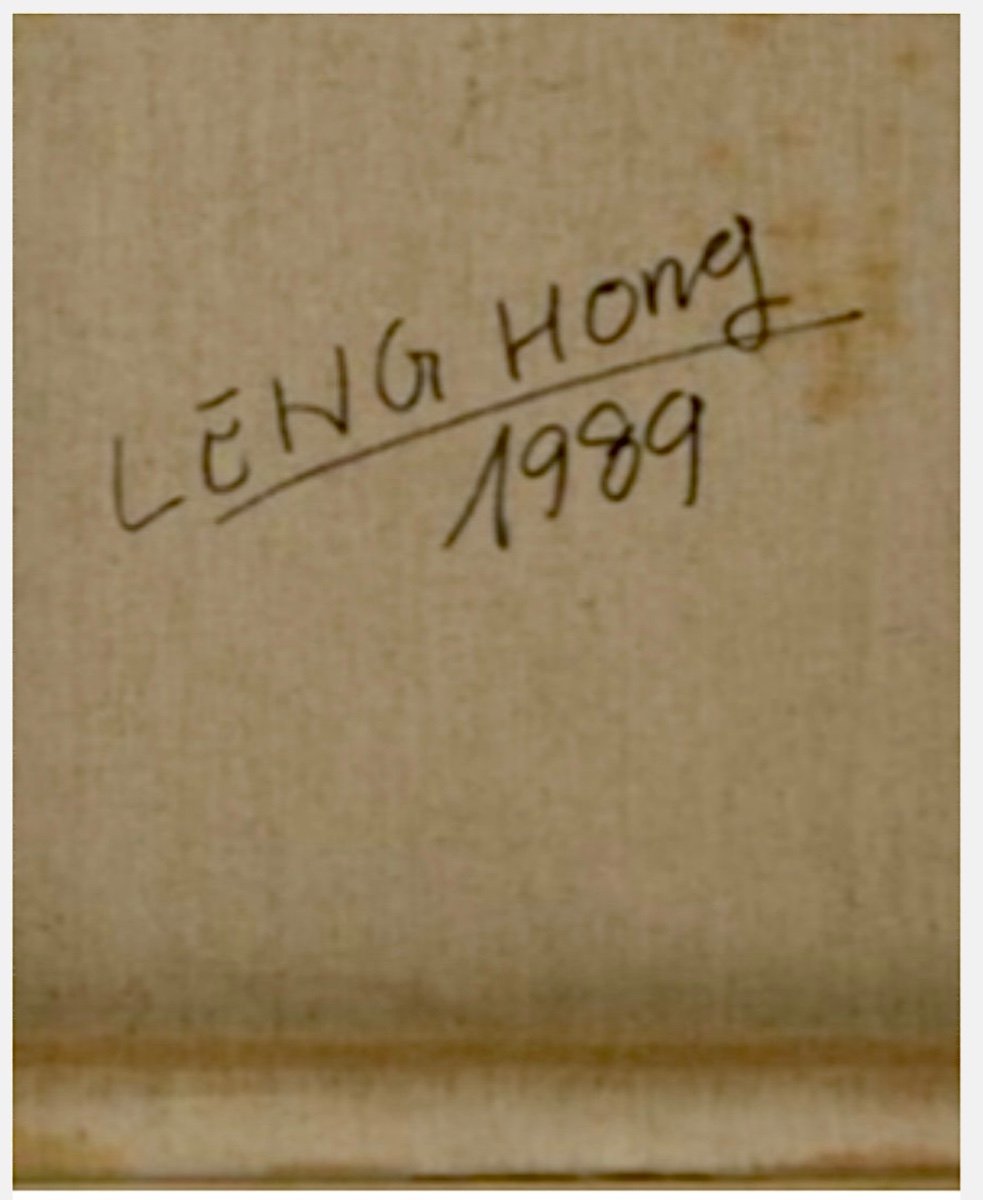 Leng Hong: Oil On Canvas Signed-photo-1