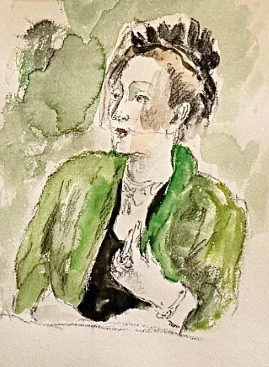 Hermine David (1886-1970) Deux élégantes - Aquarelle Signée -photo-3