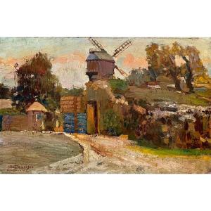 Pietro De Francisco  (1873 - 1969) - Paris, Moulin à Montmartre 