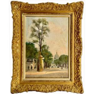 Adolphe Félix Broët (1873 - 1942) Paris Near Les Invalides  C1900 - Oil On Canvas Signed 