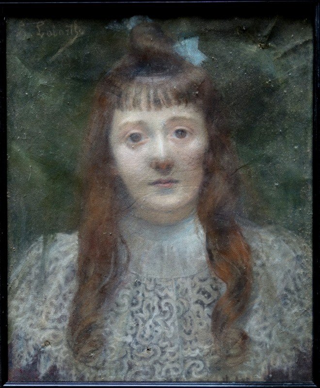 "JEUNE FILLE " par Héléne LABARTHE ..Pastel vers 1900-photo-2