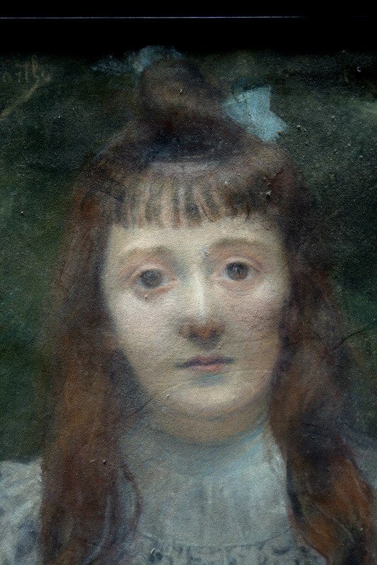 "JEUNE FILLE " par Héléne LABARTHE ..Pastel vers 1900-photo-3