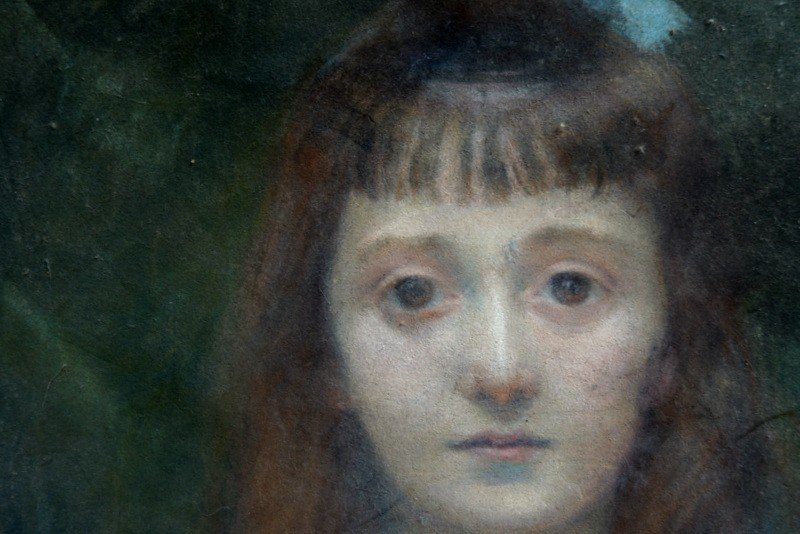 "JEUNE FILLE " par Héléne LABARTHE ..Pastel vers 1900-photo-3