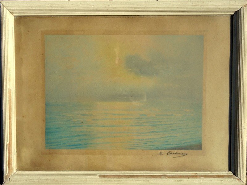 "the Sea" By Arséne Chabanian.. Color Aquatint.. 1920/30-photo-2