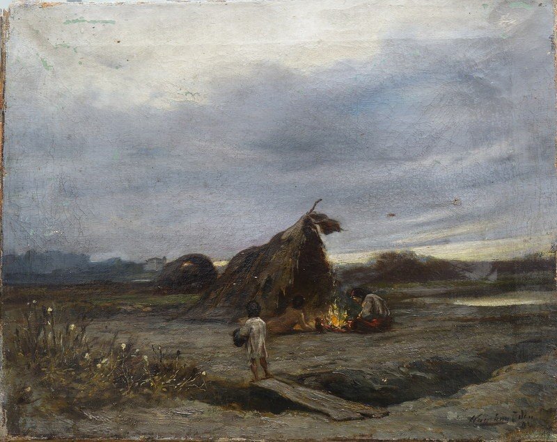 "le Campement" Signed And Dated 1894 .... German Painter (?)