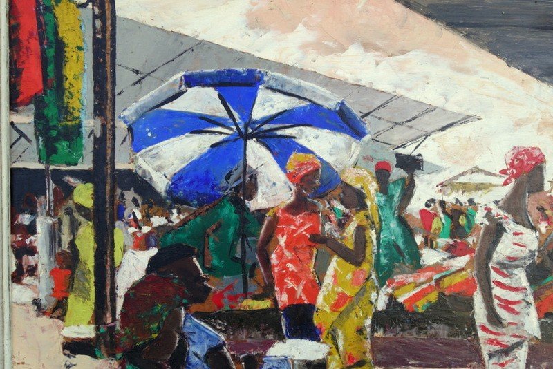 "the Treichville Market" By G.vignesoult....dakar 1957-photo-3