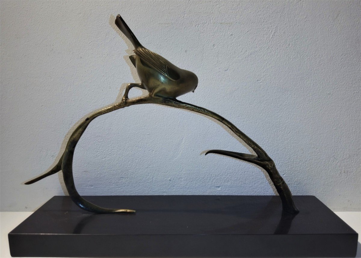 "OISEAU BRANCHE" Bronze par Irénée ROCHARD -photo-2