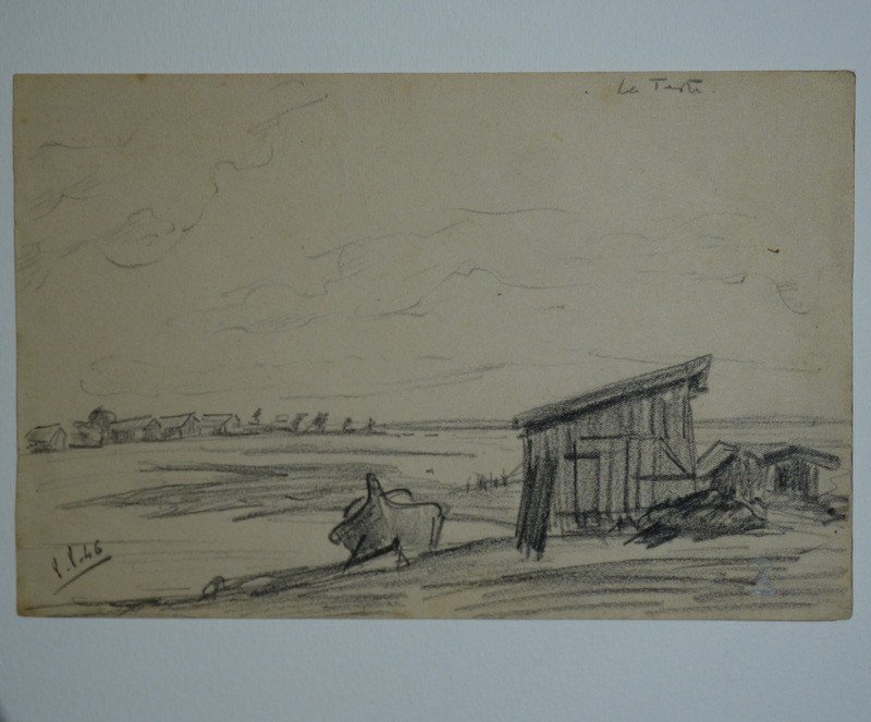 Lot Of 3 Drawings "la Teste" By Roger Bordenave ...1946-photo-2