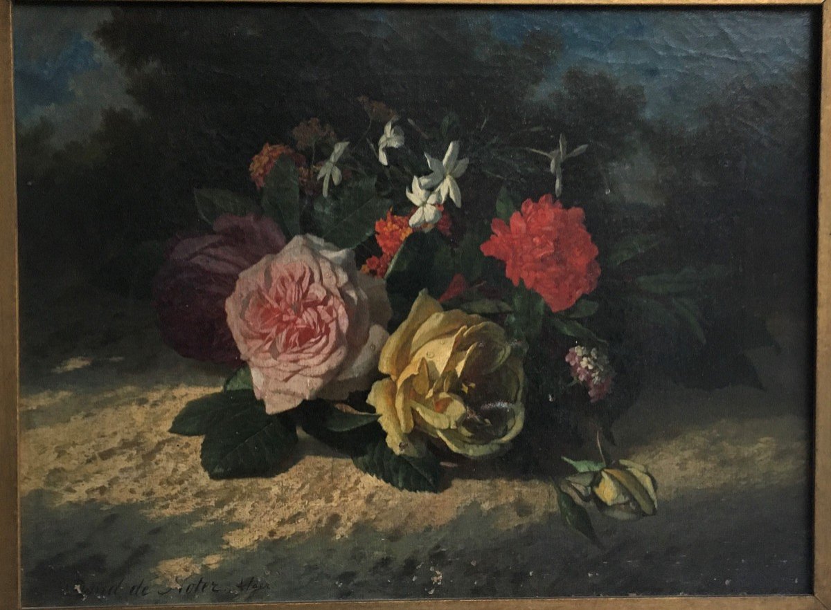 "bouquet Aux Roses" By David De Noter .... Algiers Around 1880-photo-4