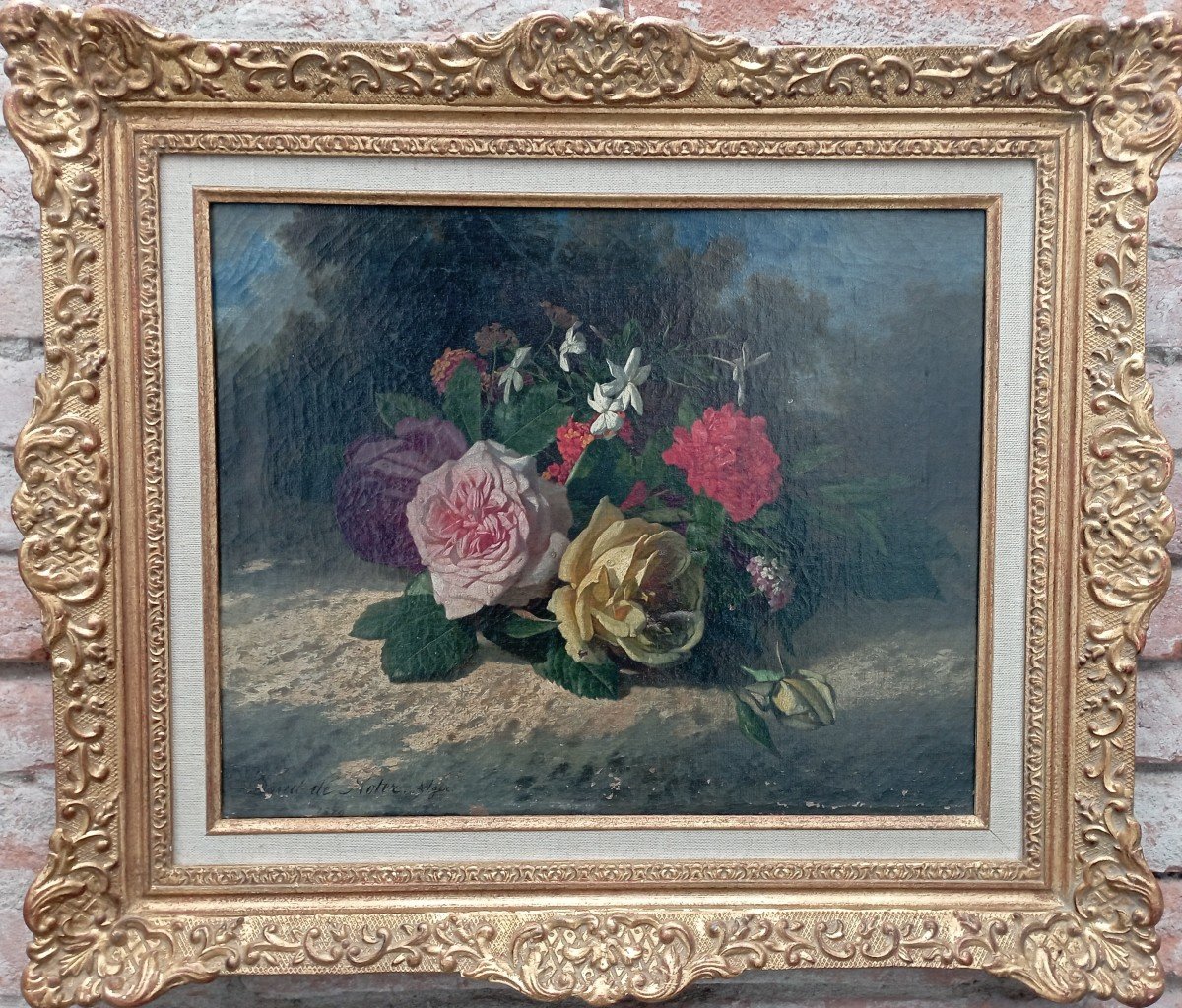 "bouquet Aux Roses" By David De Noter .... Algiers Around 1880