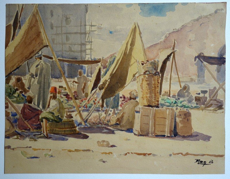 "moroccan Market" By B.magenthies ...rabat Morocco 1930