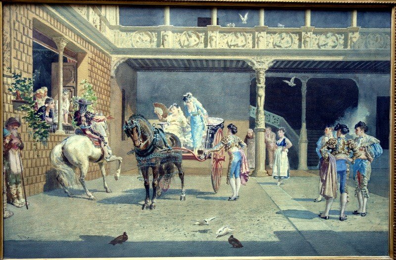 "arrival In The Courtyard" By Josep Llovera Bofill Around 1880-photo-2