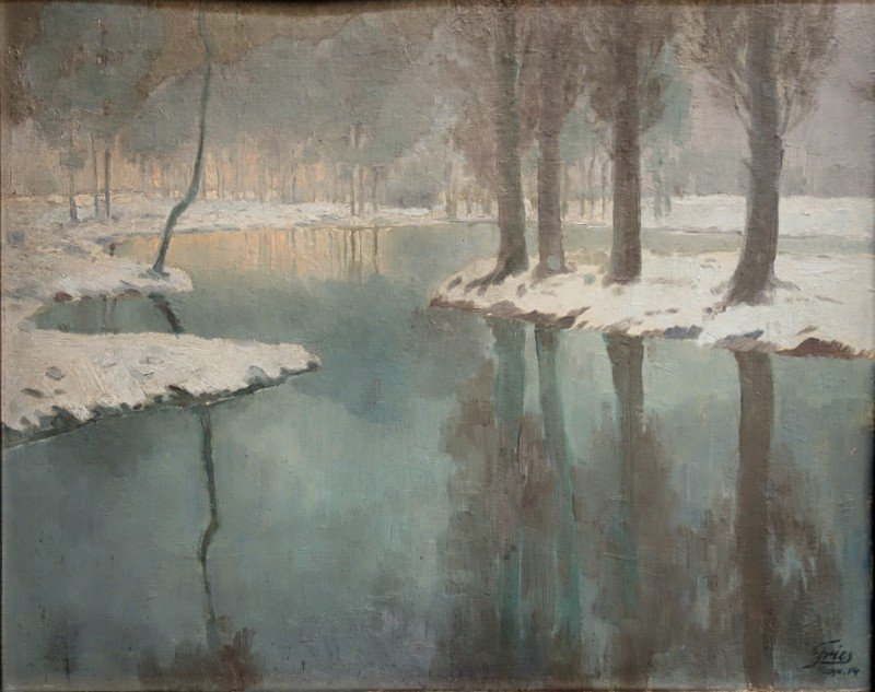 "winter Morning" By Fries (german)...munchen 1914-photo-2