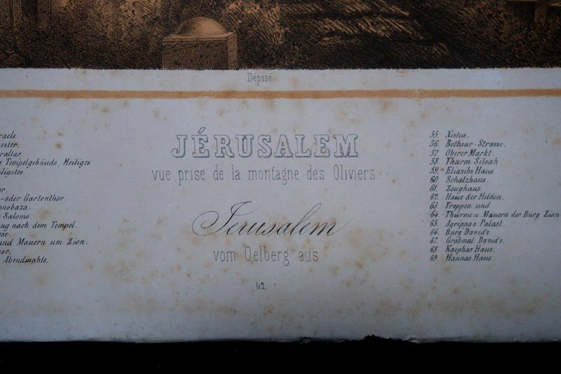 'jerusalem' Lithograph By Fr Wentzel Circa 1850-photo-3