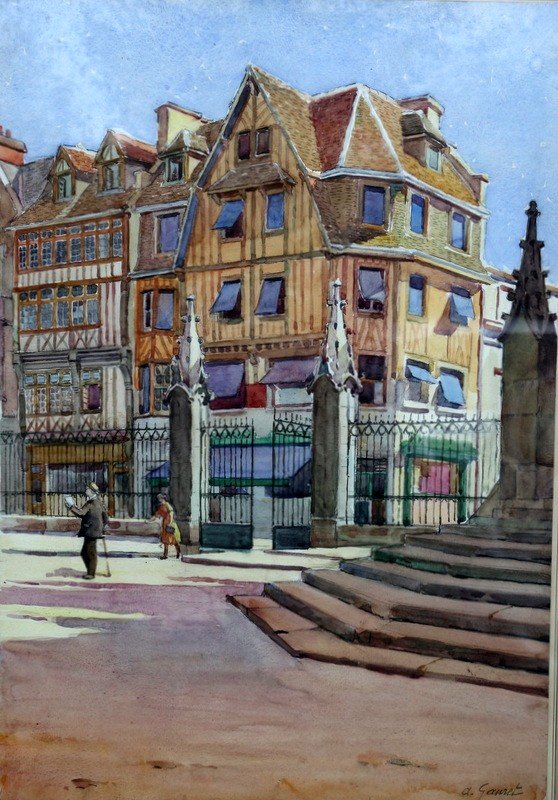 "Vue depuis la Cour du Palais de Justice" ROUEN par A.GAURET -photo-2