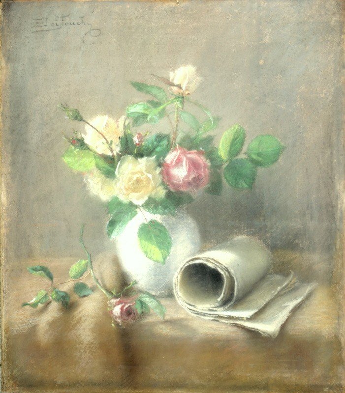 "BOUQUET de ROSES " par Eloi FOUCHE ..BORDEAUX  vers 1900