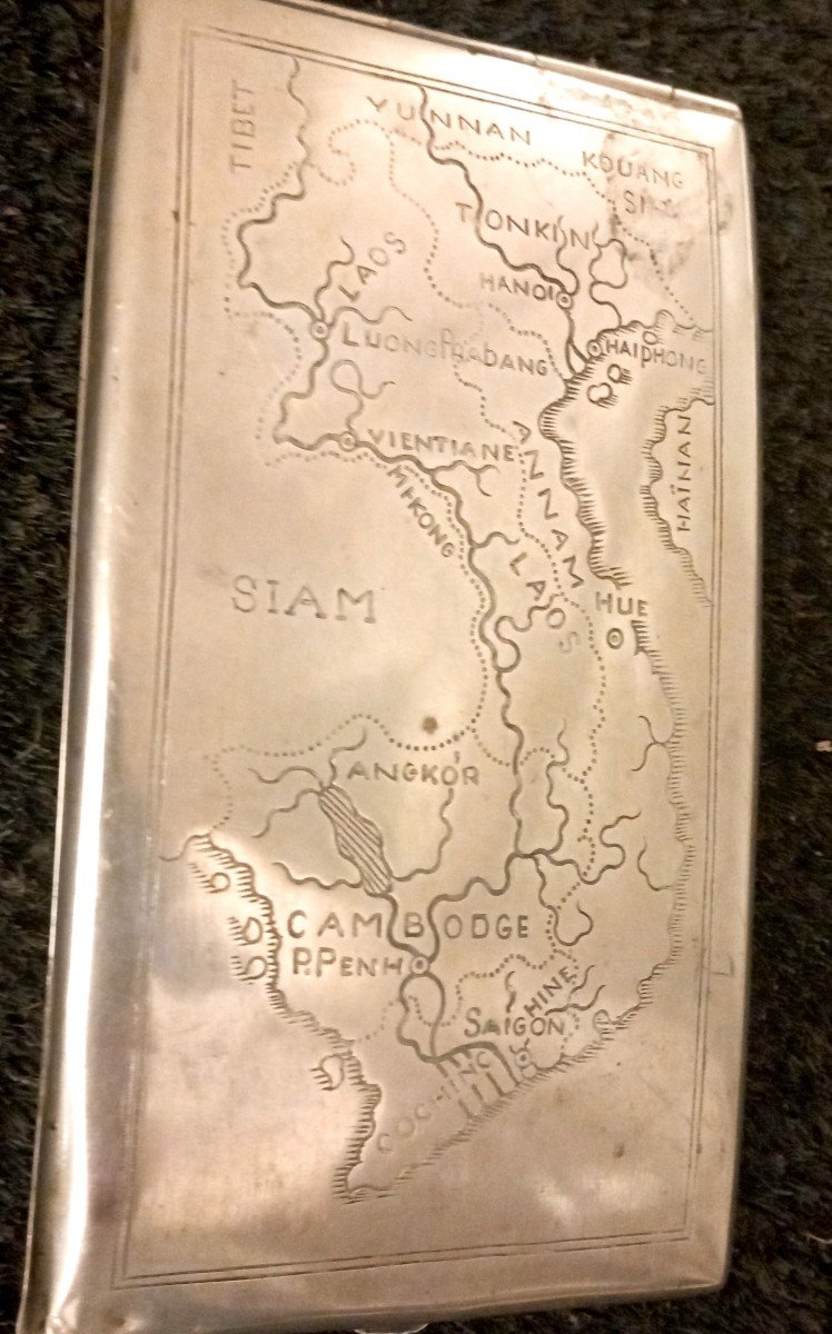 "cigarette Case" Silver ...indochina, Vietnam Circa 1940/50