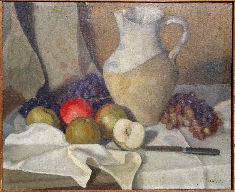 “autumn Still Life” By J.vivez Around 1930