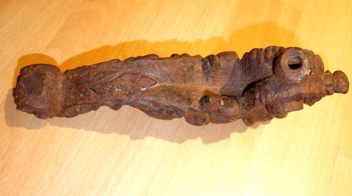 "dog Knocker" Cast Iron 19th Century-photo-3