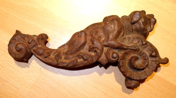 "dog Knocker" Cast Iron 19th Century