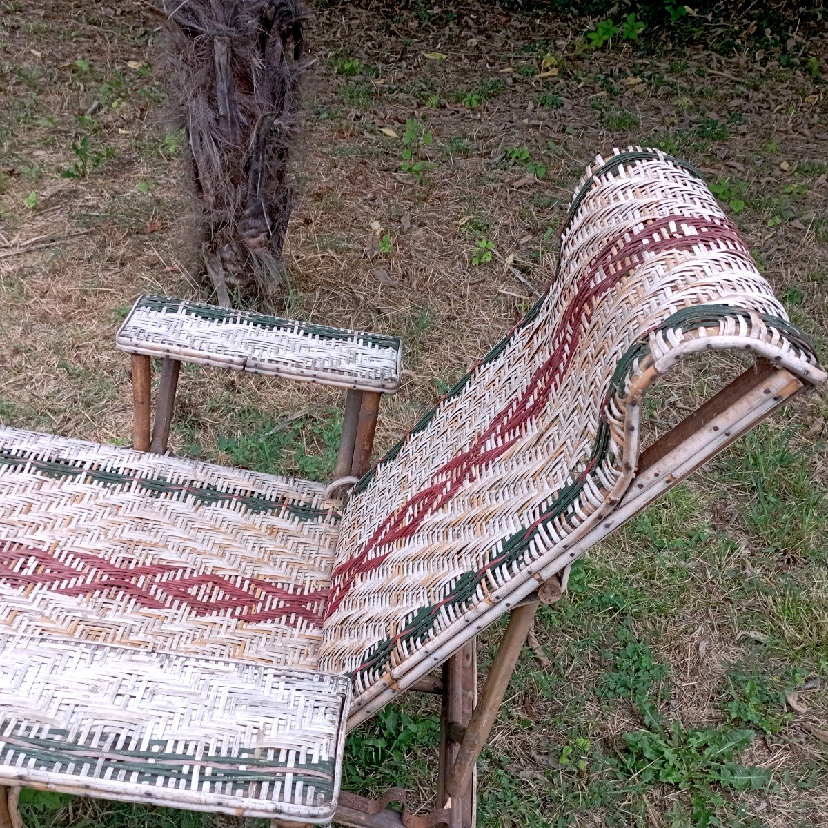 "CHAISE LONGUE " Bambou et Rotin ...1900-photo-2