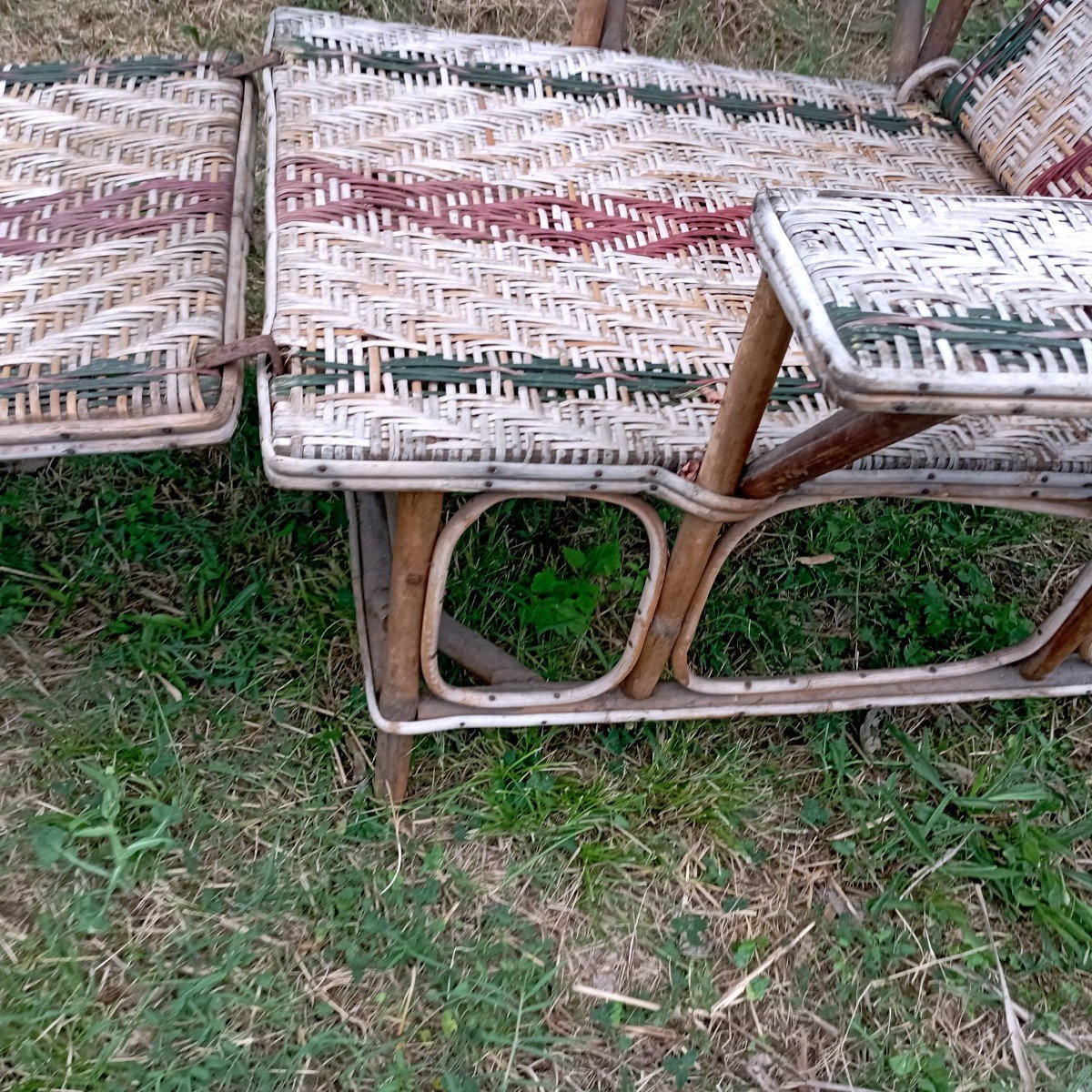 "CHAISE LONGUE " Bambou et Rotin ...1900-photo-3